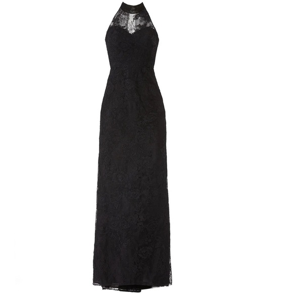 Badgley Mischka Black Lace Column Gown - Picture 7 of 7